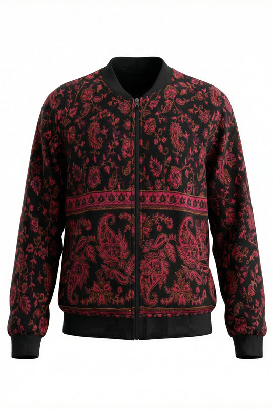 Red Kamal Bomber Jacket