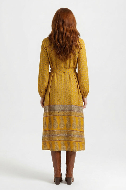 Vestido kimono bohemio de seda y viscosa