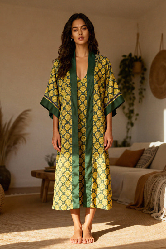 Kimono de loto dorado