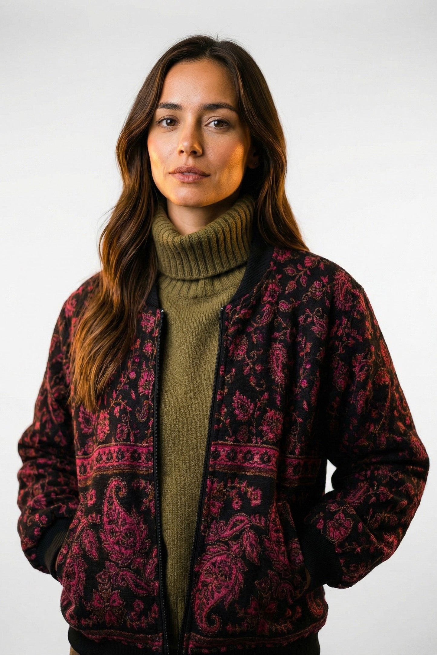 Red Kamal Bomber Jacket