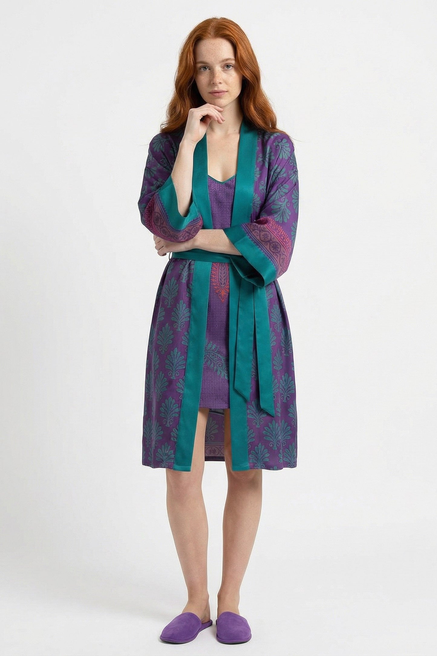 Kimono medio Emerald Bloom