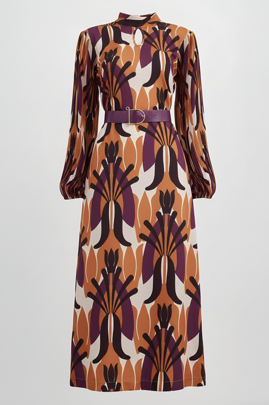 Nocturnal Palm Dress ghost mannequin fondo blanco