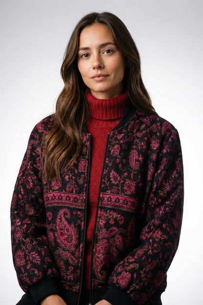 Red Kamal Bomber Jacket