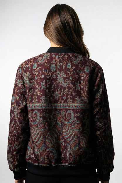 Burgundy Kamal Bomber Jacket