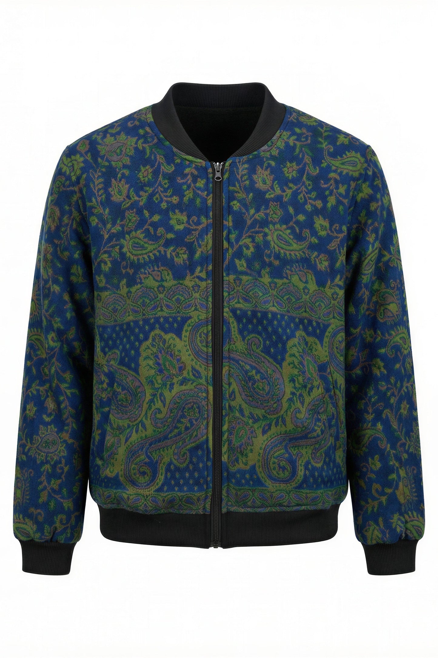 Green and blue Kamal Bomber Jacket