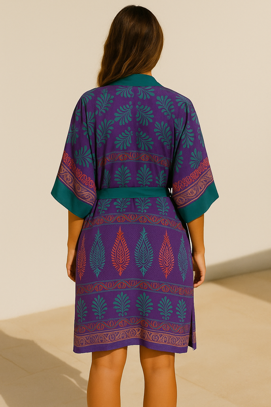 Emerald Bloom mid Kimono
