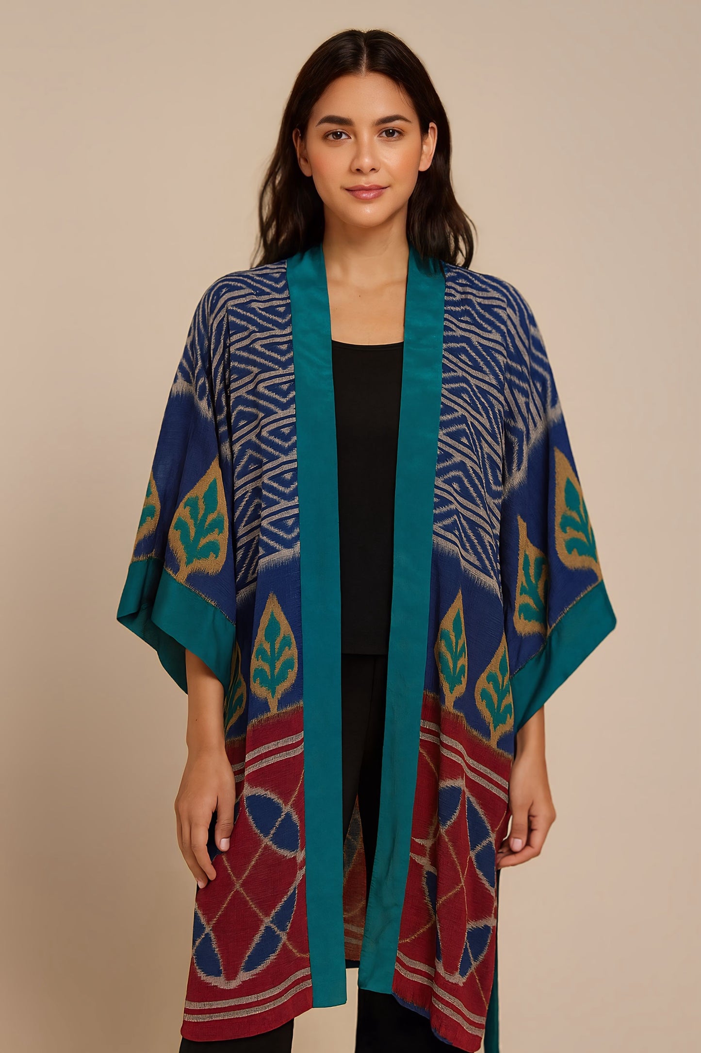 Indigo Oasis mid Kimono