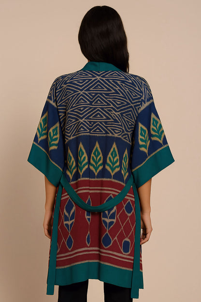 Indigo Oasis mid Kimono