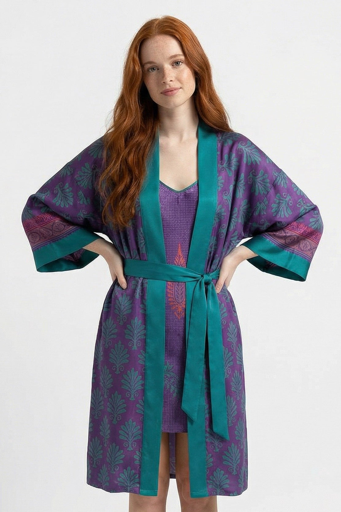 Kimono medio Emerald Bloom