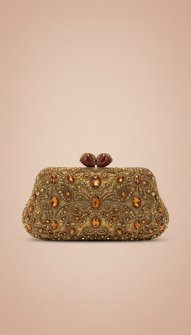 Gilded beaded clutch