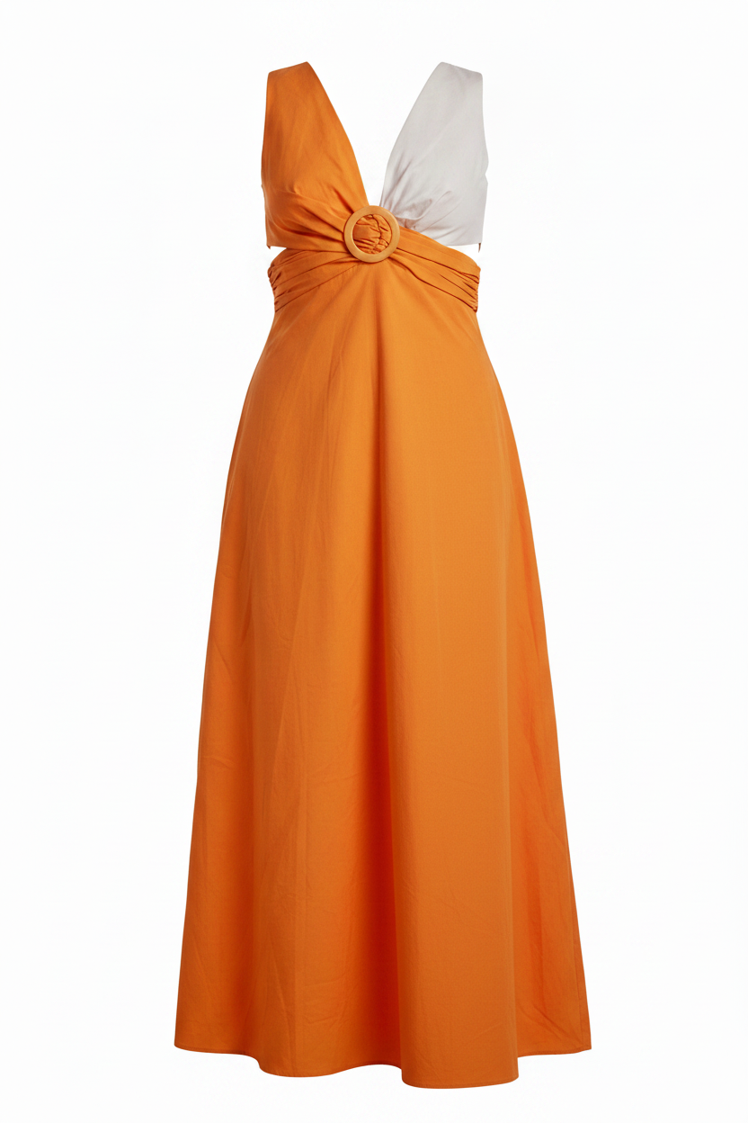 sunset formal dress Sunset Breeze Maxi Dress – Organic Cotton Maxi with V-Back & Pockets