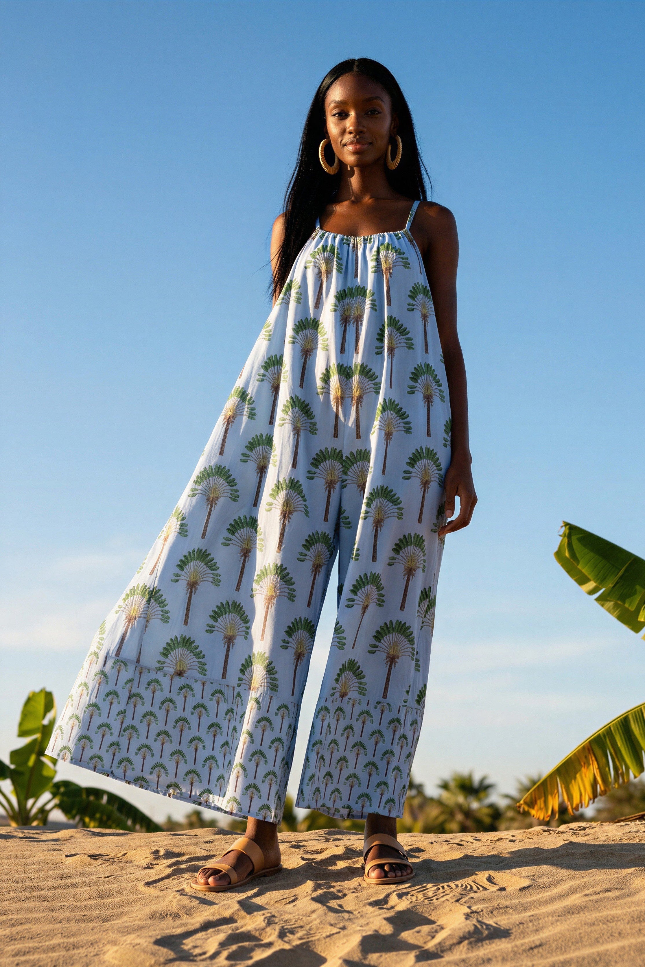 その他 SALSATION JUMP SUITS Tropical Paradise Jumpsuit – Sustainable Banana Print Jumpsuit in